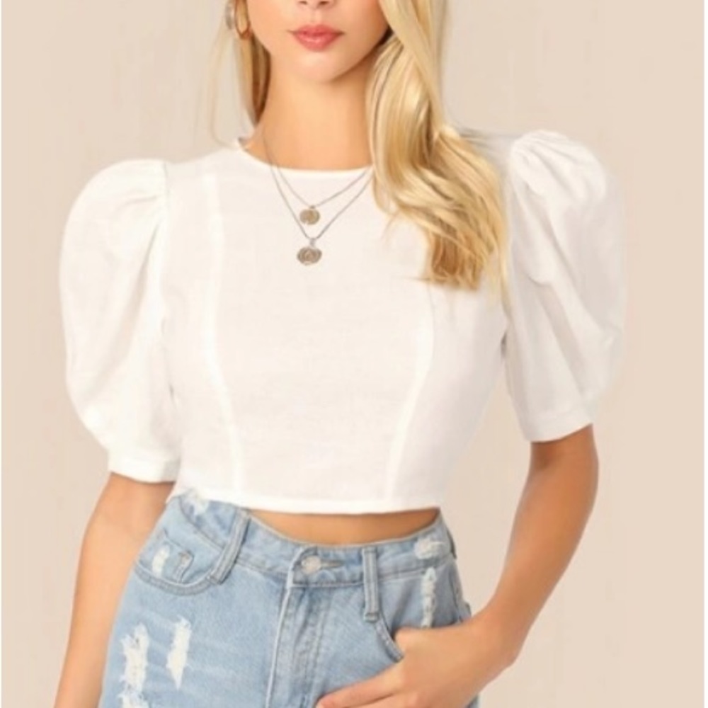 Puff Sleeve Crop Top
